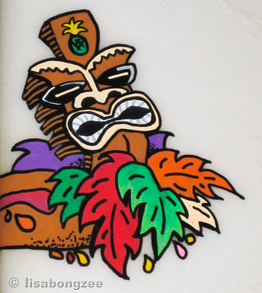 Tiki's & Palm Trees My Surfboard Art EA Element