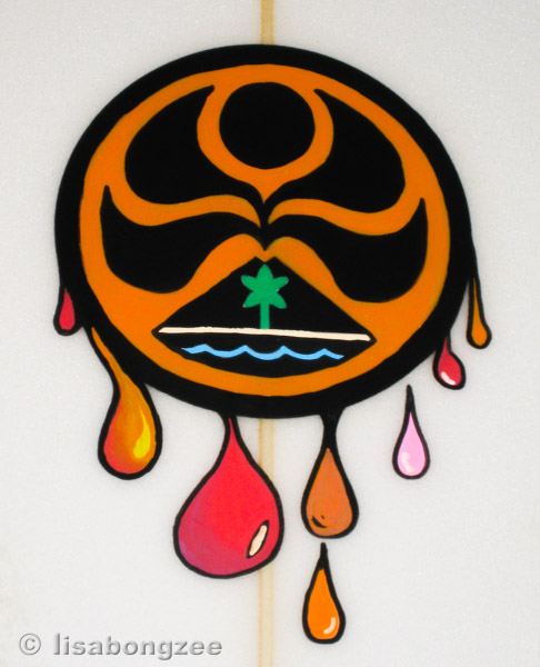 Tiki's & Palm Trees My Surfboard Art EA Element